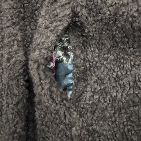 Kensie Faux Shearling Moto Teddy Jacket Sage Forest Green Sz Med Snap Closure - Picture 11 of 11